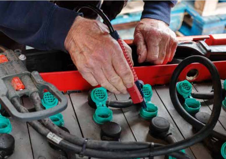 Forklift battery maintenance