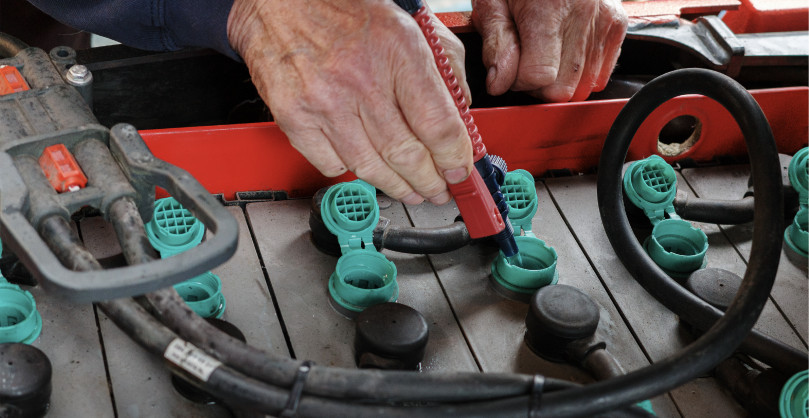 Forklift battery maintenance